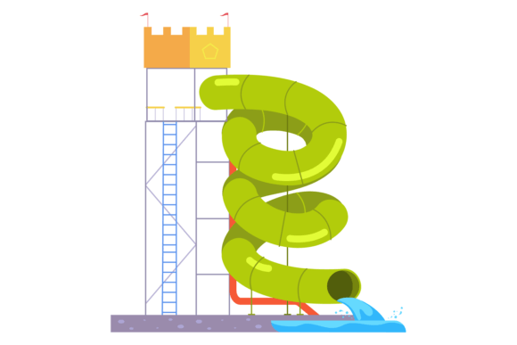 Download Water Park Ride. Plastic Spiral Tube Tun - Premium Bundle