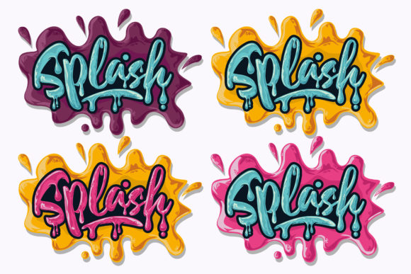 Download Colorful Splash Water Comic Vector - Splash water Collection