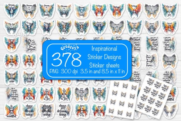 Download Inspirational Stickers Bundle PNG Wings - Inspirational Collection