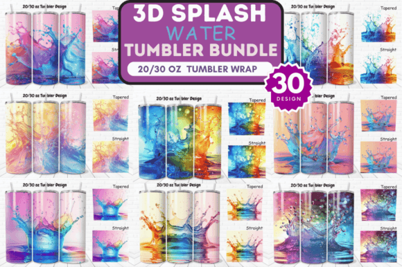 Download 3D Splash Water Tumbler Wrap Bundle - Splash water Collection