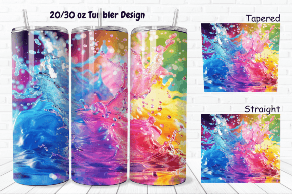 Download 3D Splash Water 20/ 30 Oz Skinny Tumbler - Splash water Collection