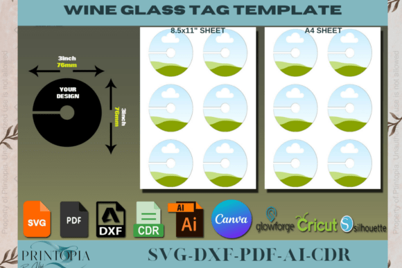 Download Versatile Wine Glass Tags 057 - Premium Resources