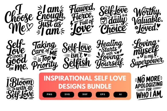 Download Inspirational Self Love SVG Bundle - Inspirational Collection